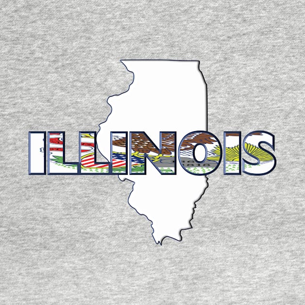 Illinois Colored State Letters by m2inspiration